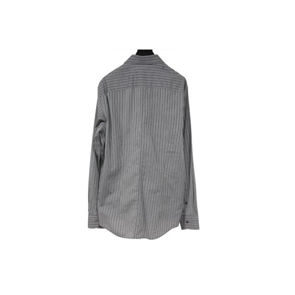 Dolce & Gabbana Mens Martini Striped Button Down Shirt Size 17 / 43 Gray Black - Picture 2 of 7